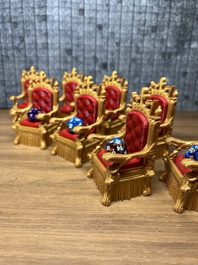 MunnyGrubbers Dice Jail Cage - Time Out Chair & Dunce Hat - Medium Golden Plastic - Includes Random 7PC D20 Dice Set - D&D Gift