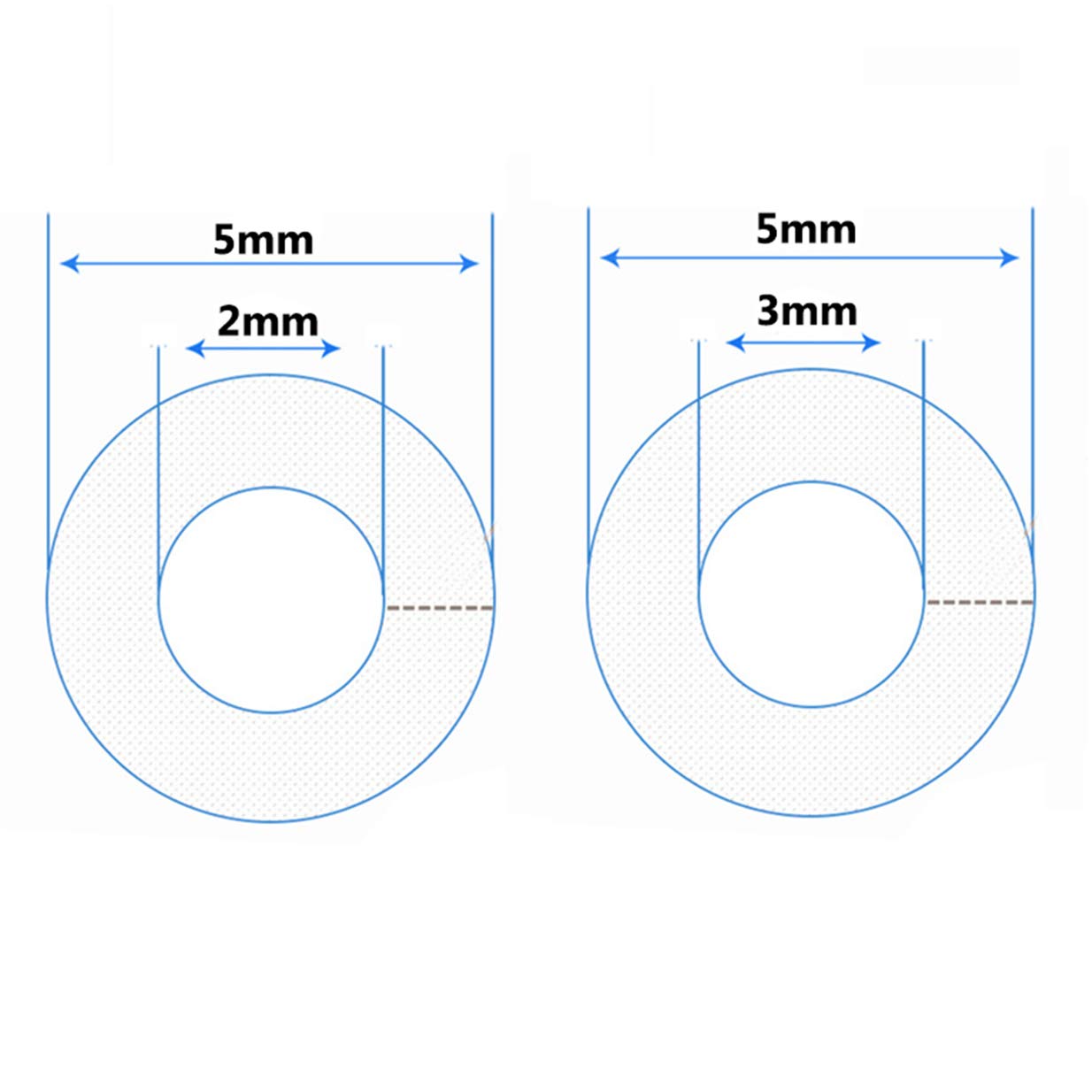 ShareGoo 2PCS 2 Meters/78.7 Silicone Fuel Line Oil Tube Pipe Tubing for RC Nitro Plane Car Buggy,1PCS 2mmx5mm,1PCS 3mmx5mm