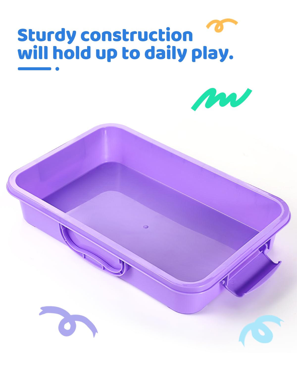 2 Pcs Sand Tray Sensory Bin With Lid And Handle, Portable Sensory Sandbox Container For Kids, Plastic Activity Tray For Toddlers