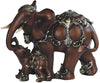 George S. Chen Imports Ss-G-88102, Thai Elephant With Baby Wood-Like Design Figurine