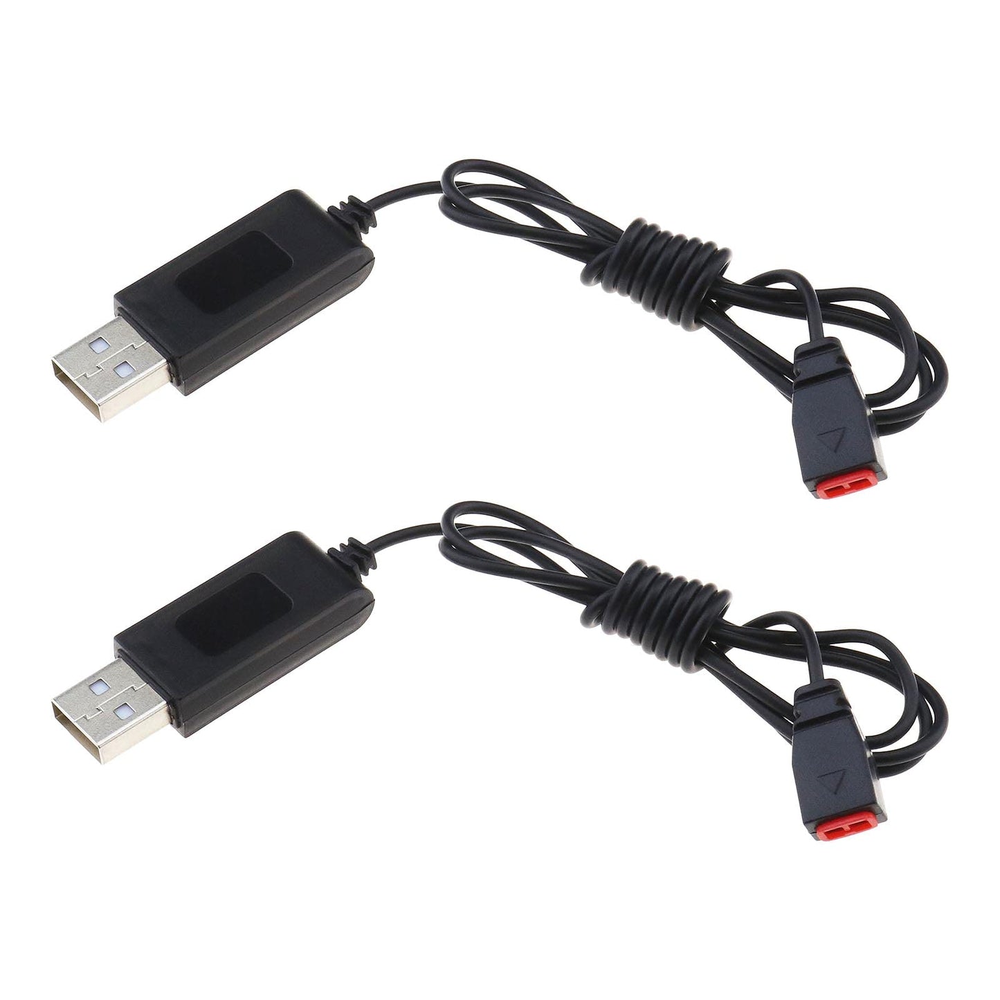 ECSiNG 2Pcs USB Charger Cables Replacement Compatible with SYMA X5HW X5HC X5UW X5UC X21 X21W RC Quadcopter USB Charging Wire Bla
