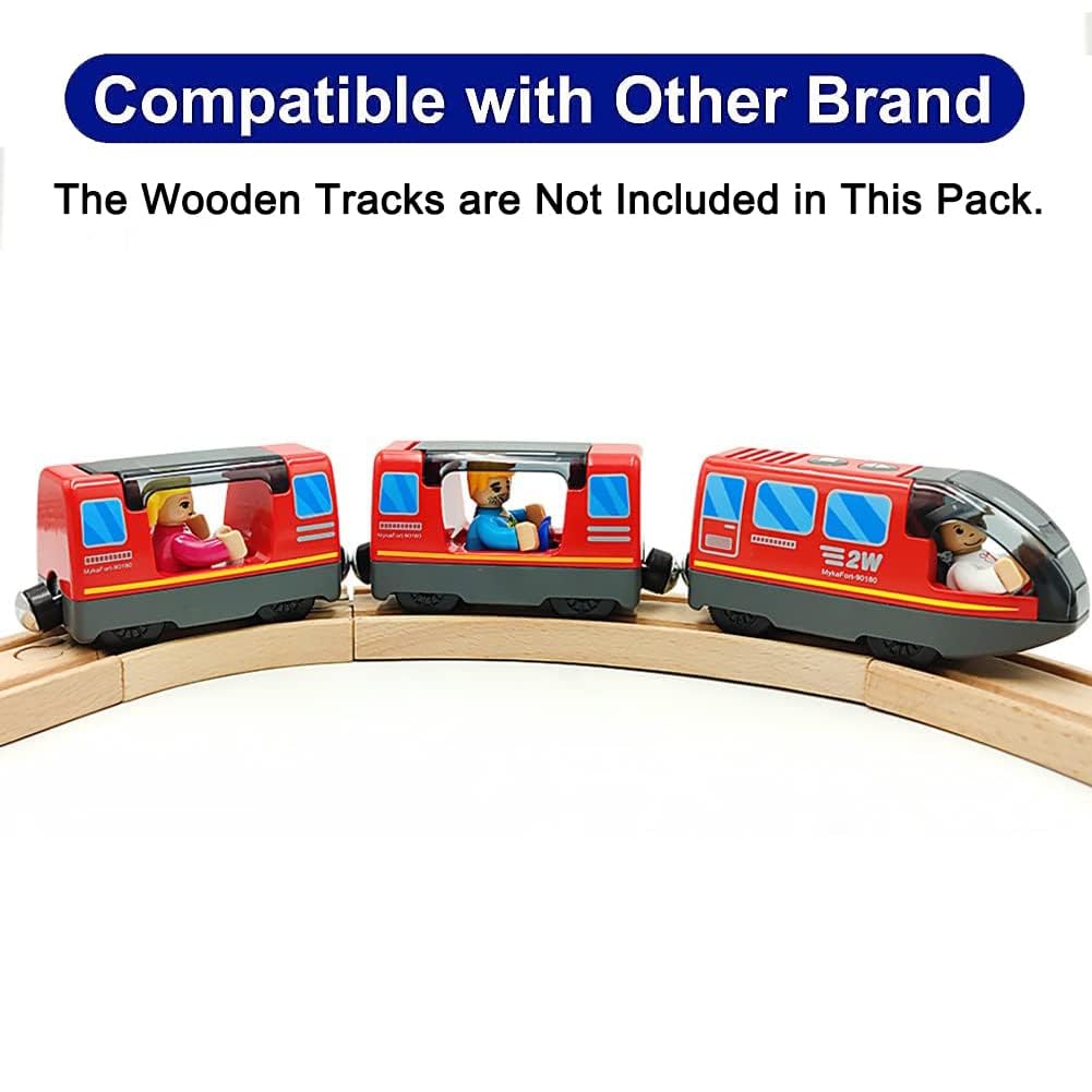 HYPERLIVING Battery Operated Wooden Train Track Set Toy High Speed for Toddlers 3 4 5 Years Old Boys Kids Magnetic Couplings Cit