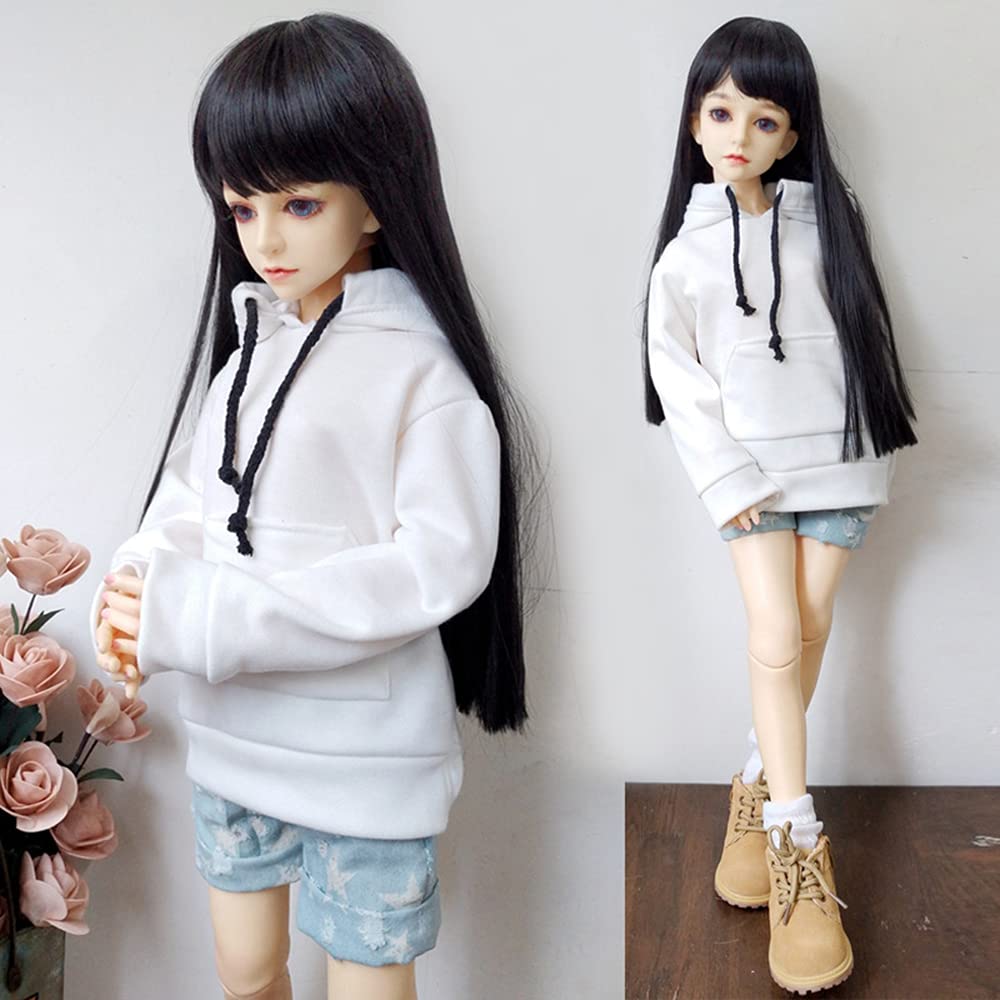 30Cm / 45Cm / 60Cm Doll Clothes 1/3 1/4 1/6 Bjd Doll Accessories Bjd Sd Diy Fashion Hoodie Toys Dolls Clothing (1/4,White)