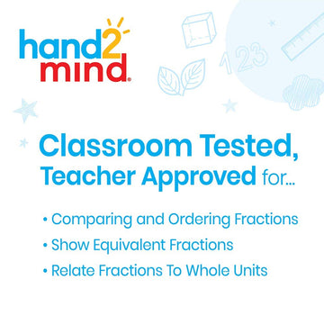 Hand2Mind Plastic Fraction Dominoes Game Tiles, Montessori Math Materials For Kids To Learn Decimal And Fraction Equivalence Mat