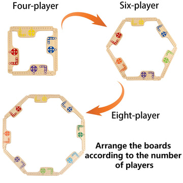 Grhonior Upgraded Version Interlocking Pegs and Jokers Board Game Wood,Multiplayer Portable Marbles and Jokers Game with Cards f