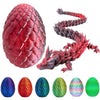 3D Printed Dragon Egg, Mystery Crystal Dragon Egg Fidget Toys Surprise, Easter Eggs Articulated Crystal Dragon Eggs With Dragon Inside (Laser Black And Red)