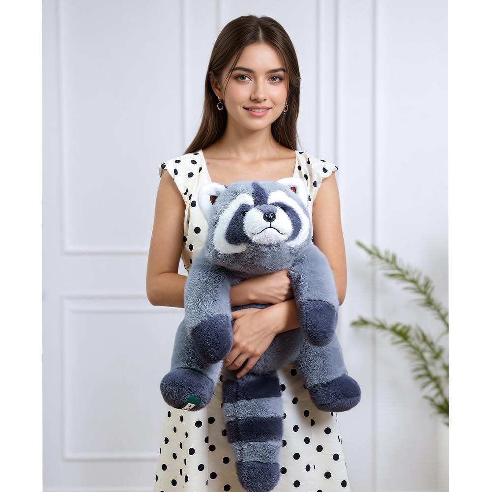 Labauxite Raccoon Plush, Raccoon Stuffed Animals, Cute Plush Toys Realistic Raccoons Body Pillow Hug Sleeping Fluffy Animal Toys