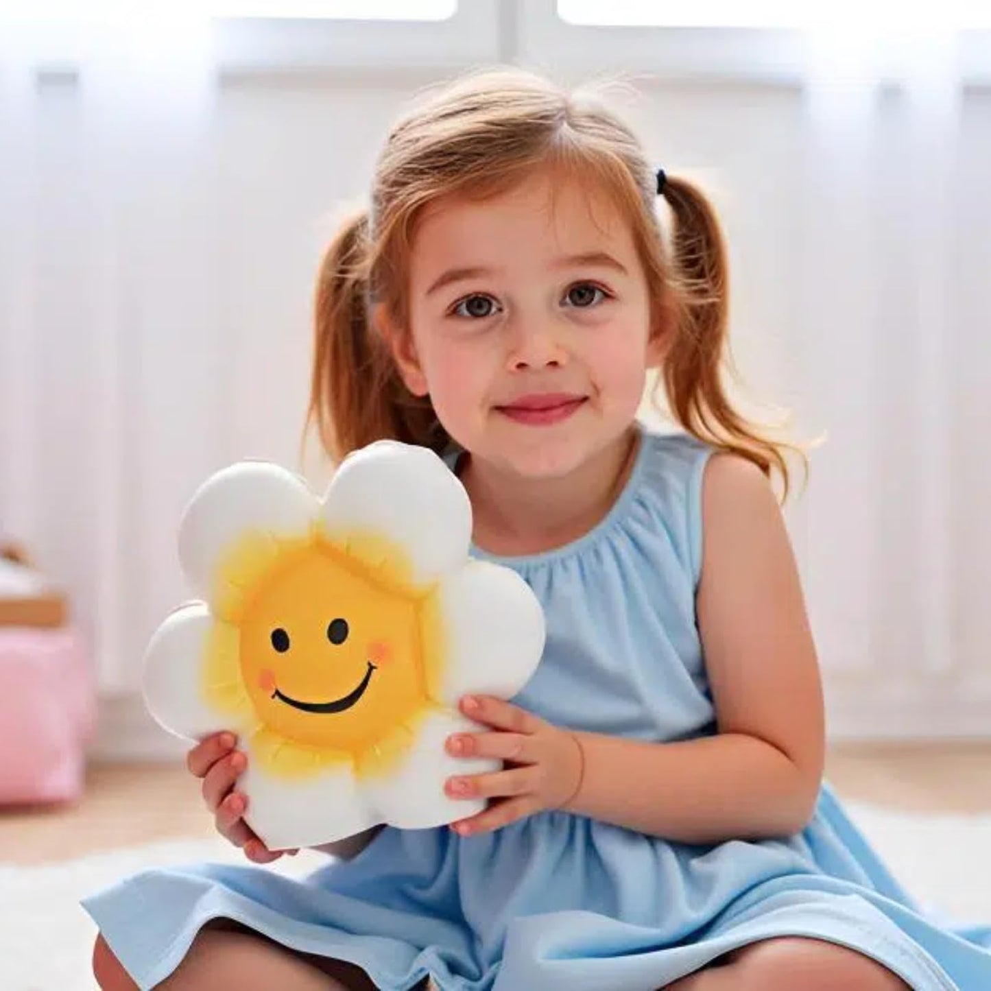 Sobeit Piggy Bank For Girls Boys Kids, Cute Smiley Flower Piggy Bank, 7.87Inch Ceramic Coin Bank Money Bank For Birthdays, Chris