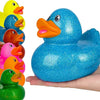 The Dreidel Company Glitter Rubber Duck Toy With Sound Assortment Duckies For Kids, Bath Birthday Gifts Baby Showers Summer Beach And Pool Activity, 6' (Single)
