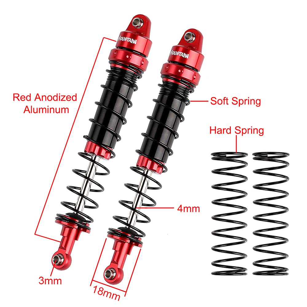 INJORA RC Shock Absorber Set 4pcs RC Dampers for 1/10 RC Crawler Axial SCX10 90046 AXI231017 TRX-4 D90 (90mm)