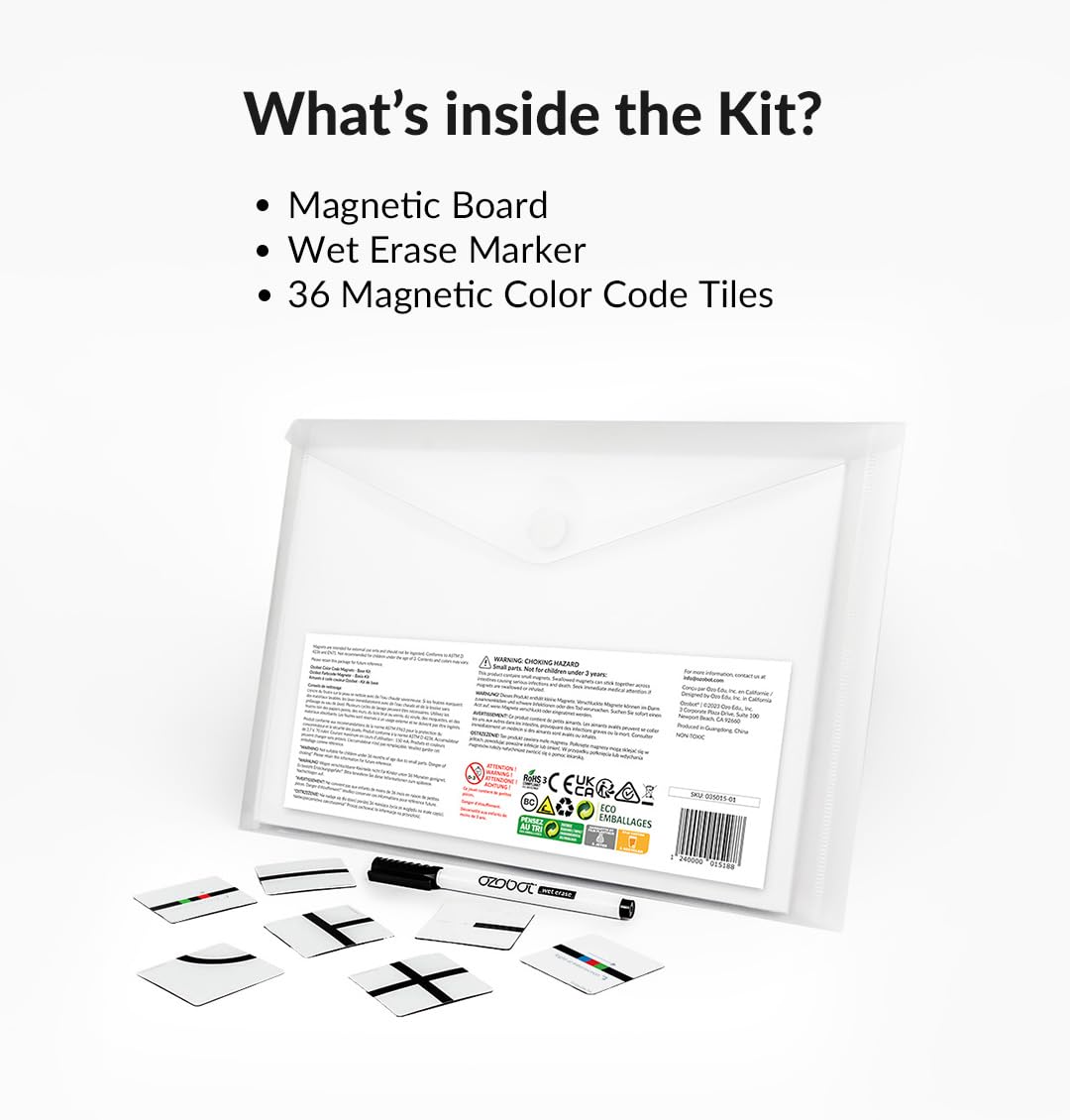 Ozobot Color Code Magnets Base Kit: Interactive Coding Learning Tool for Kids Ages 5+, Enhances Logic & Problem-Solving Skills,
