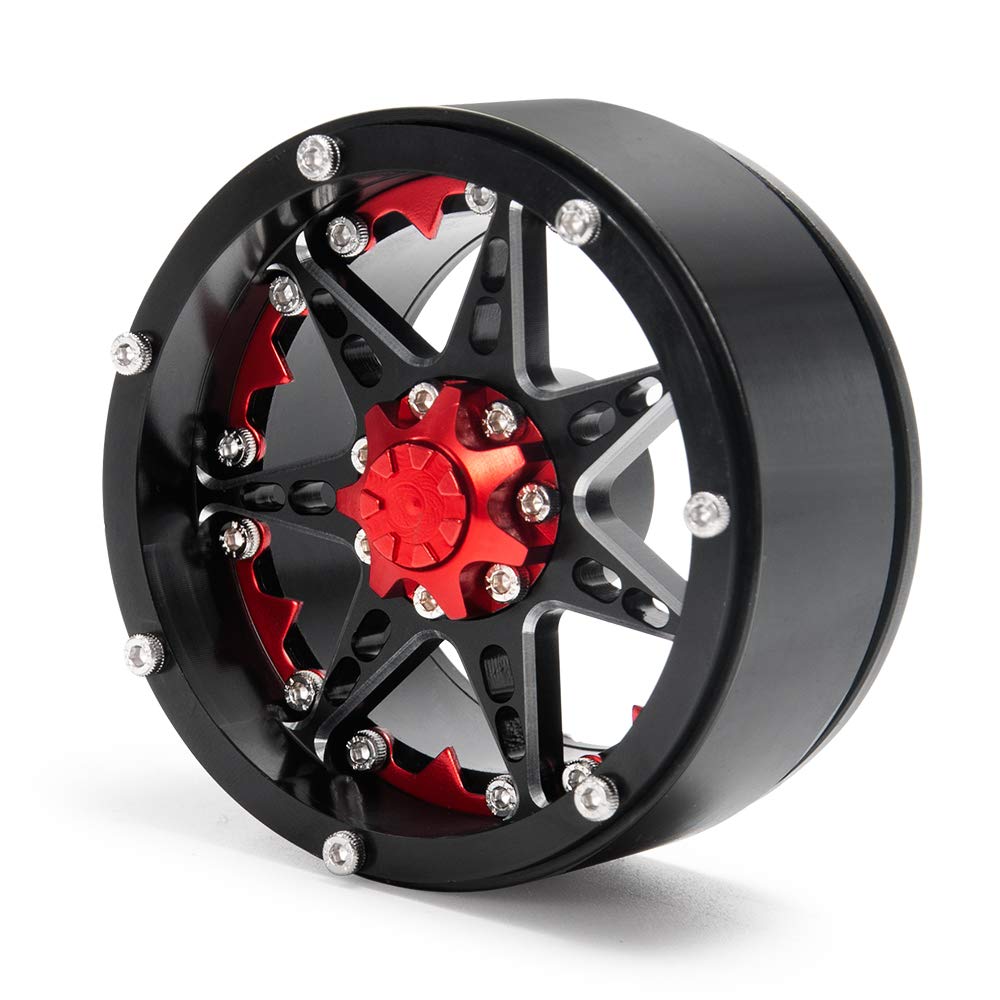 QUE-T 2.2'' Metal Beadlock Wheel Rims Set for RC 1/10 Crawler TRX4 SCX10 90046 Pack of 4