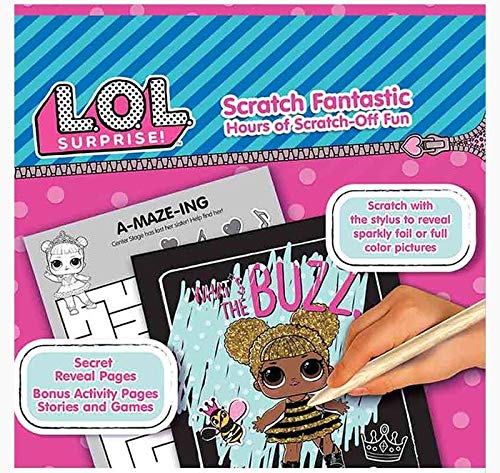 Bendon LOL Doll Scratch Off Activity Book - 6.25 x 8.375 inches, White, Model 46284, Fun and Engaging for Kids
