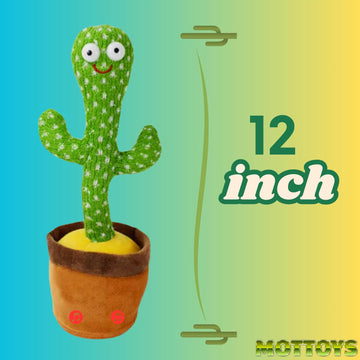 Mottoys Dancing Talking Cactus Toys - 12 Inch Repeats What You Say - Colourful Light Up Plush Toy - Mimicking And Singing Toys F