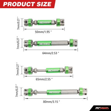 Rcawd Front Rear Center Driveshafts For Traxxas Trx-4M 1/18 4Wd Parts Green
