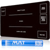 Biouai Stitched Mtg Playmats For Magic The Gathering - Play Mat With Tube Case For Mtg Card Game Playing (Black Zones)