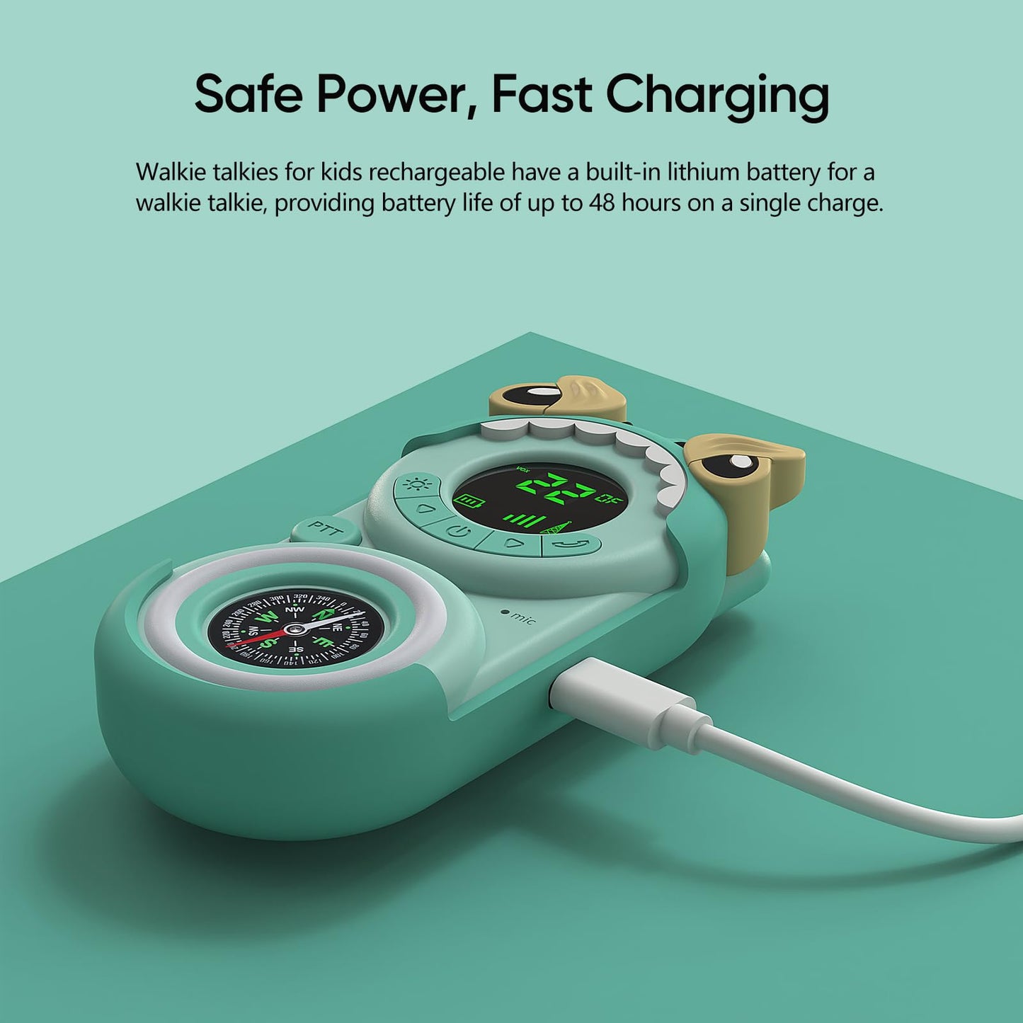 Ansnibe Walkie Talkies For Kids:2 Pack Rechargeable Kids Walkie Talkies,Easter Basket Stuffers Toys Gift For 3-12 Year Old Boys