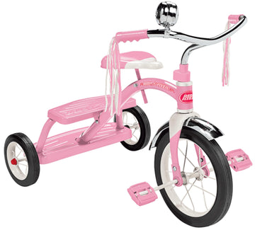 Radio Flyer Classic Pink Dual Deck Tricycle - Alloy Steel, 10-12 inches, Model 33P, Perfect for Kids