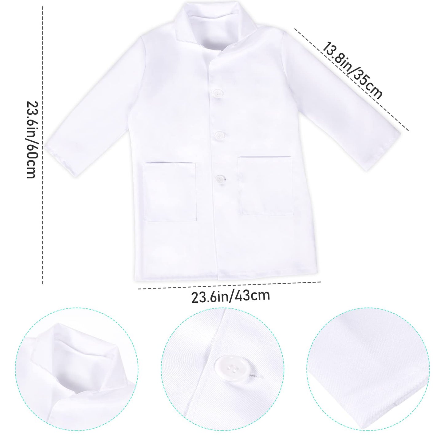 Toylink Doctor Costume For Kids Girls Halloween Doctor Dress Up With Lab Coat Carrying Bag Accessories Pretend Play Kit