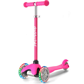 3 Wheel Scooters For Kids, Kick Scooter For Toddlers 3-6 Years Old, Boys And Girls Scooter With Light Up Wheels, Mini Scooter For Children (Pink)