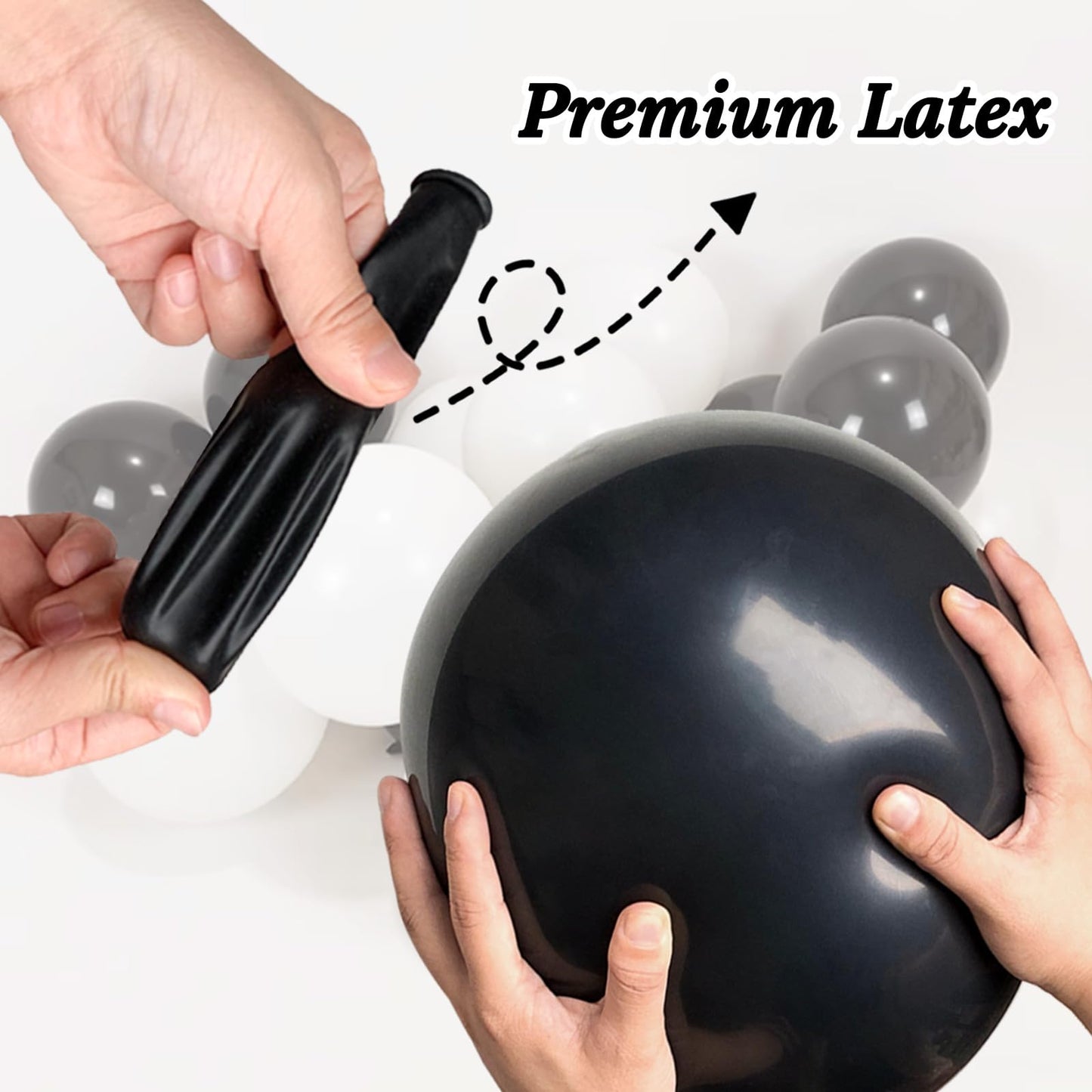 100Pcs Black And White Balloons 12 Inch Thickened Latex Balloons For Birthday Wedding Graduation Party Decorations (Black White