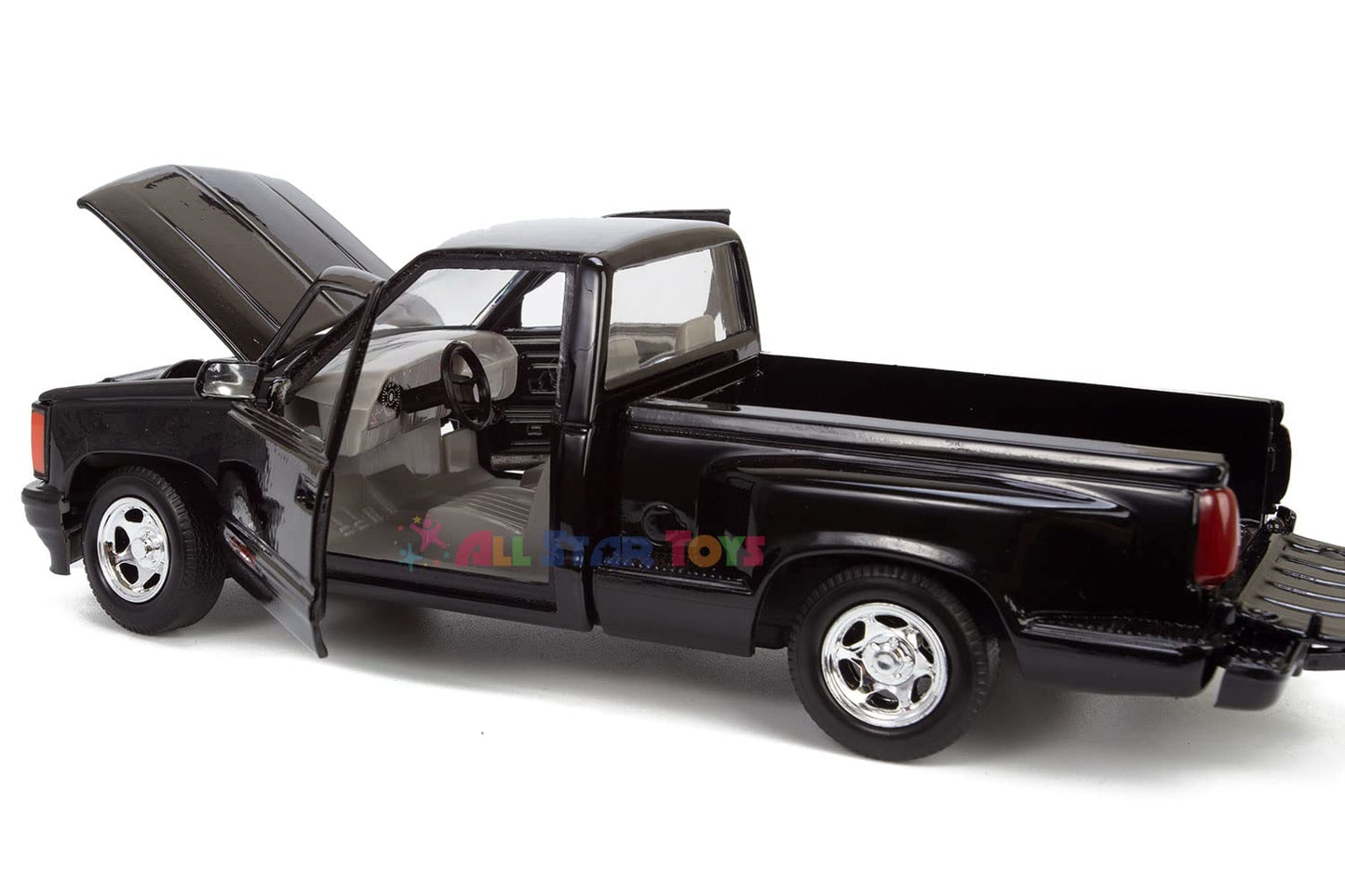 Motormax 1992 GMC Sierra GT Pickup Truck 1/24 Diecast Model Car Black 73204