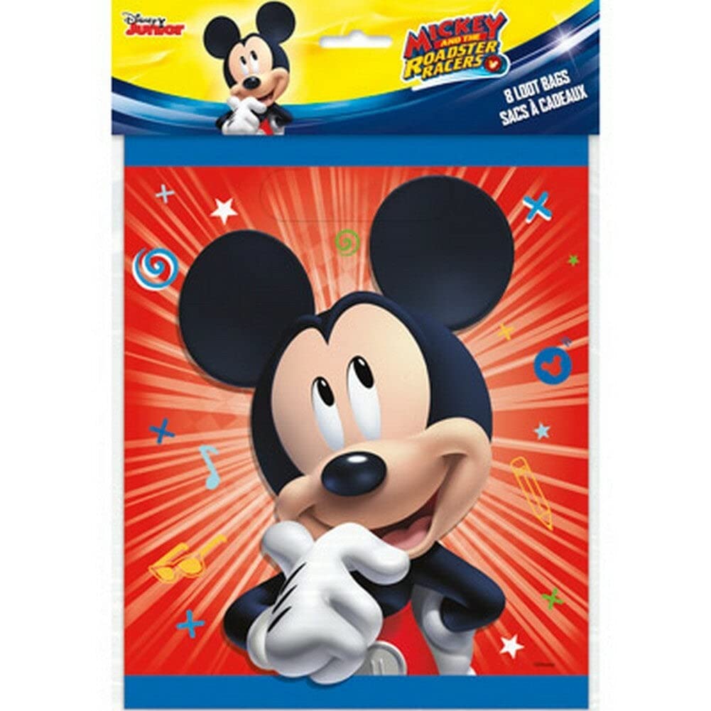 Unique Mickey Mouse Roadster Party Loot Bags | 9 x 7.5 | 8 Pcs