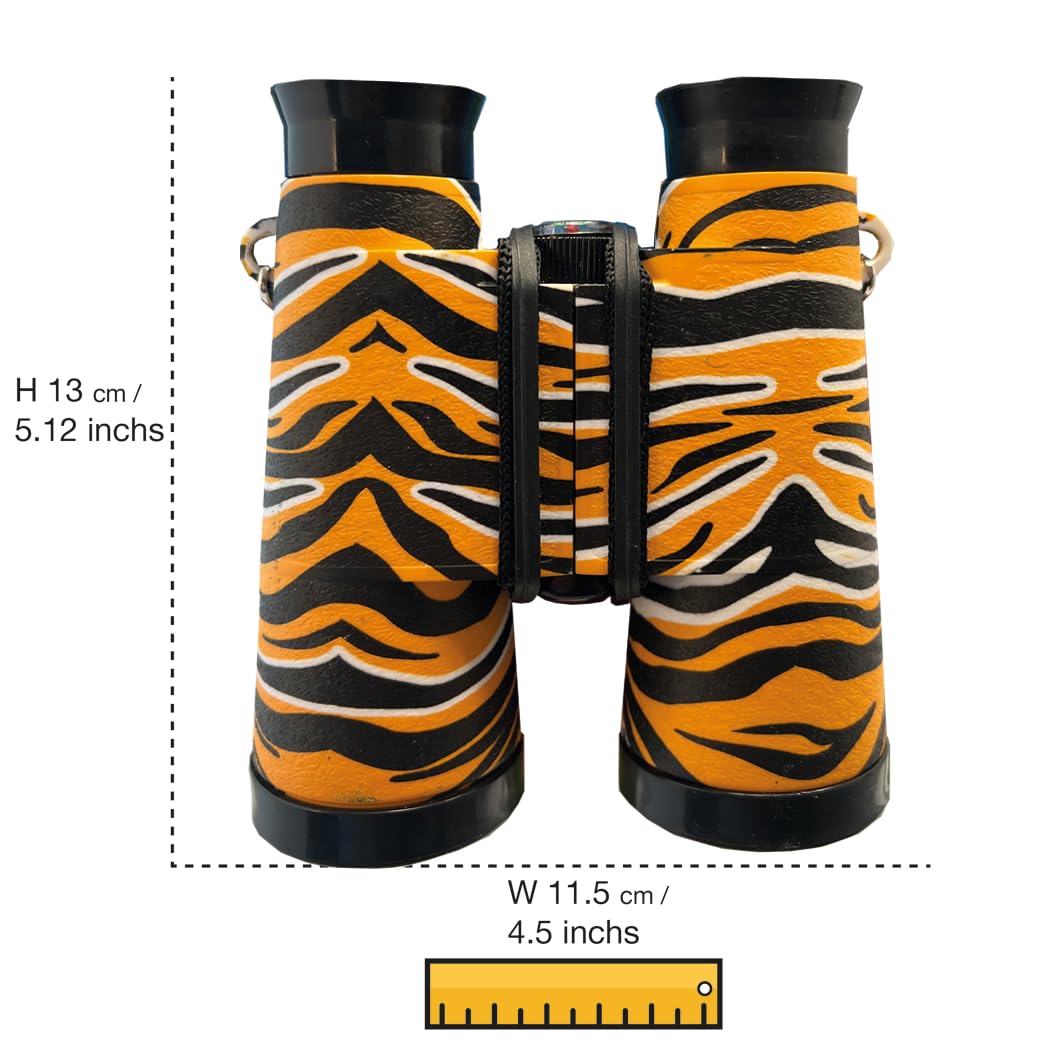 ExplorAvision - Tiger Binocular from Deluxebase. Safari Portable and Compact Binoculars for Kids. Educational Animal Explorer fo