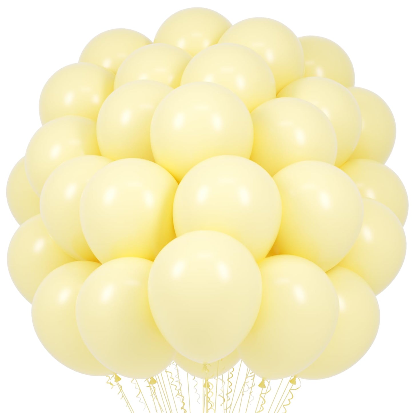 Voircoloria Pastel Yellow Balloons, 66Pack 12Inch Light Yellow Latex Party Balloons For Birthday Baby Shower Graduation Wedding