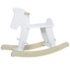 Qaba Wooden Rocking Horse Toddler Baby Ride-On Toys For Kids 1-3 Years With Classic Design & Solid Workmanship, White