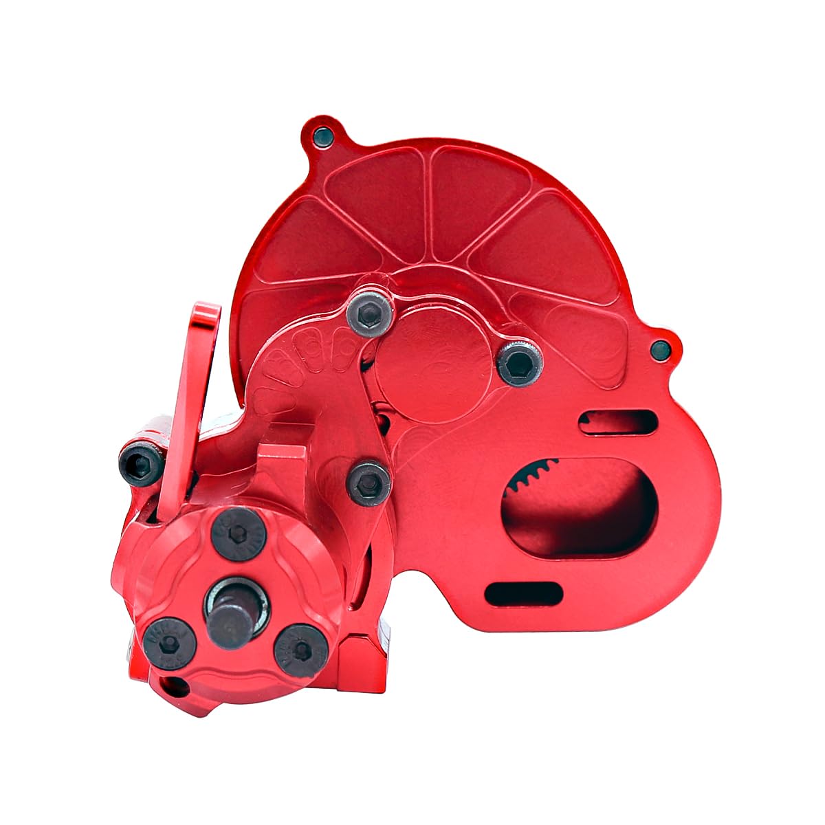 Metal Complete Transmission Cutoff Gearbox with Dig Gear for 1:10 Axial SCX10 AX10 Wraith RC Crawler Car (Red)