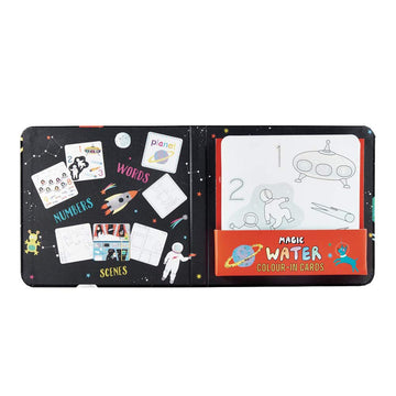 Floss & Rock Magic Water Cards - Space Theme - Reusable & Portable - Discover Colors & Patterns That Appear And Disappear - Educ