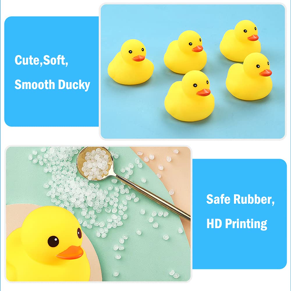 Yuerfeila Bath Duck Toys 30 Pcs Mini Rubber Ducks Squeak And Float Duckies Baby Shower Toy Party Decoration For Toddlers Boys Girls(1.6'')