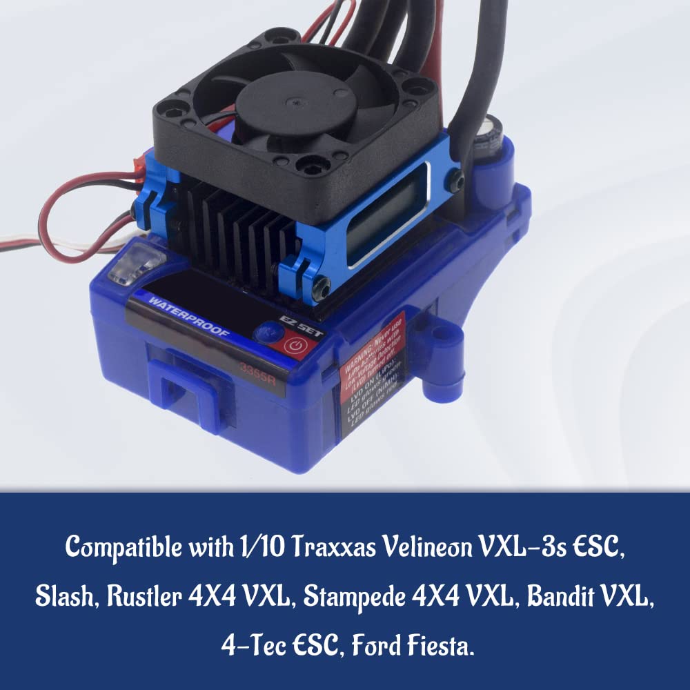 OGRC ESC Cooling Fan Aluminum Alloy ESC Cooling Fan for traxxas 1/10 Slash 4x4 Stampede 4x4 VXL-3s Rustler for Traxxas 3340 Veli