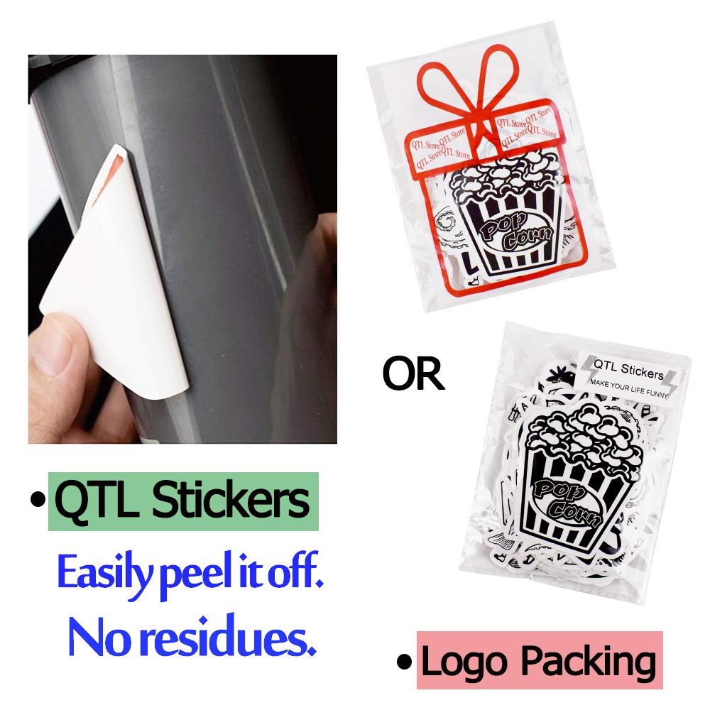 QTL Black and White VSCO Stickers for Teens Cute Stickers for Water Bottles Laptop for Girls Waterproof Vinyl Pack 50Pcs