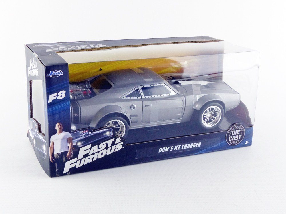 Jada Toys Fast & Furious Diecast Car - Dom's Ice Charger 1:24 Scale, Silver, Model 98291, Perfect for Kids and Adults