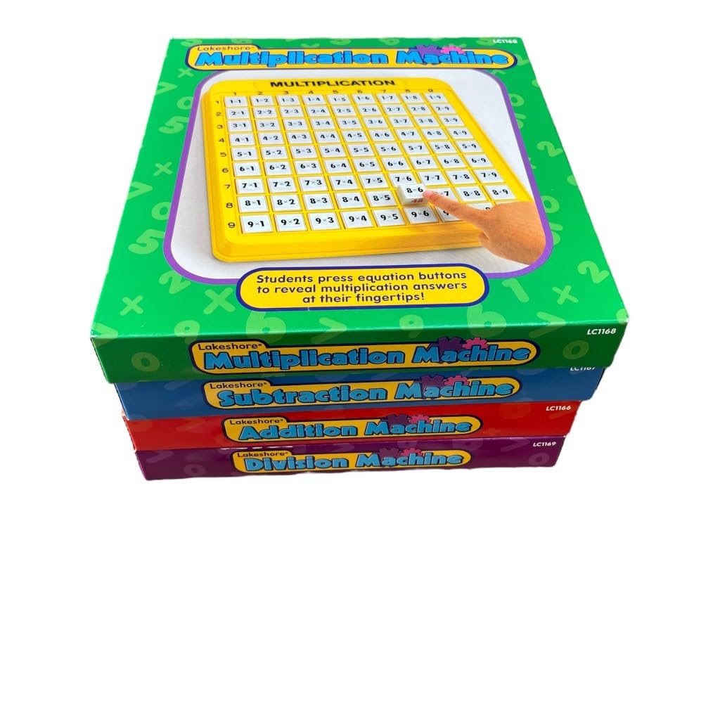 Lakeshore Self-Teaching Math Machines Set of 4 - Multicolor Educational Toys for Kids, Learning & Development Tools