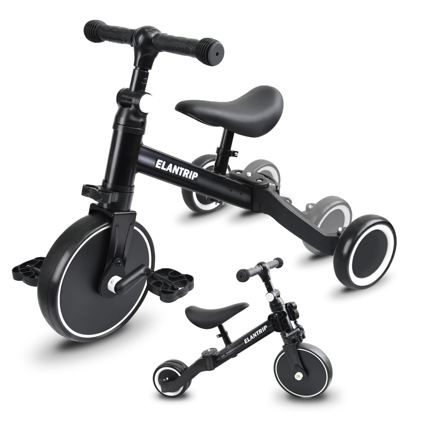 Elantrip 5 in 1 Balance Bike for 1 to 3 Years Old Kids Toddler Tricycle Kids Trikes Tricycle Best Toys for Boy & Girl Balance Training Adjustable Seat and Removable Pedal-New
