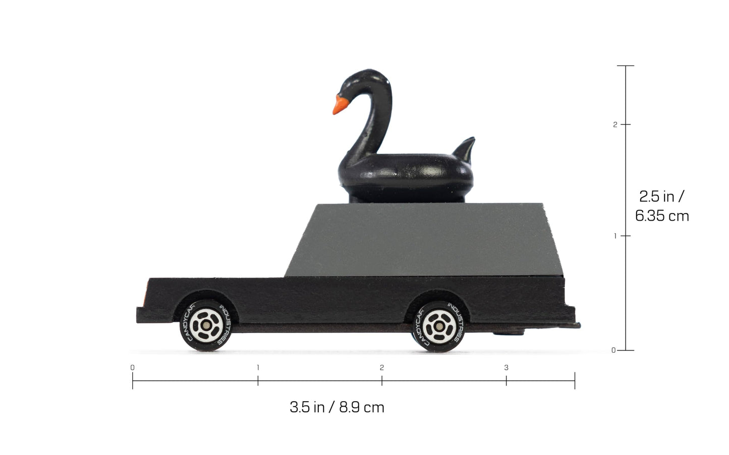 Candycar Wooden Diecast Collection - Black Swan Wagon, Premium Handcrafted Beech Wood Toy Car
