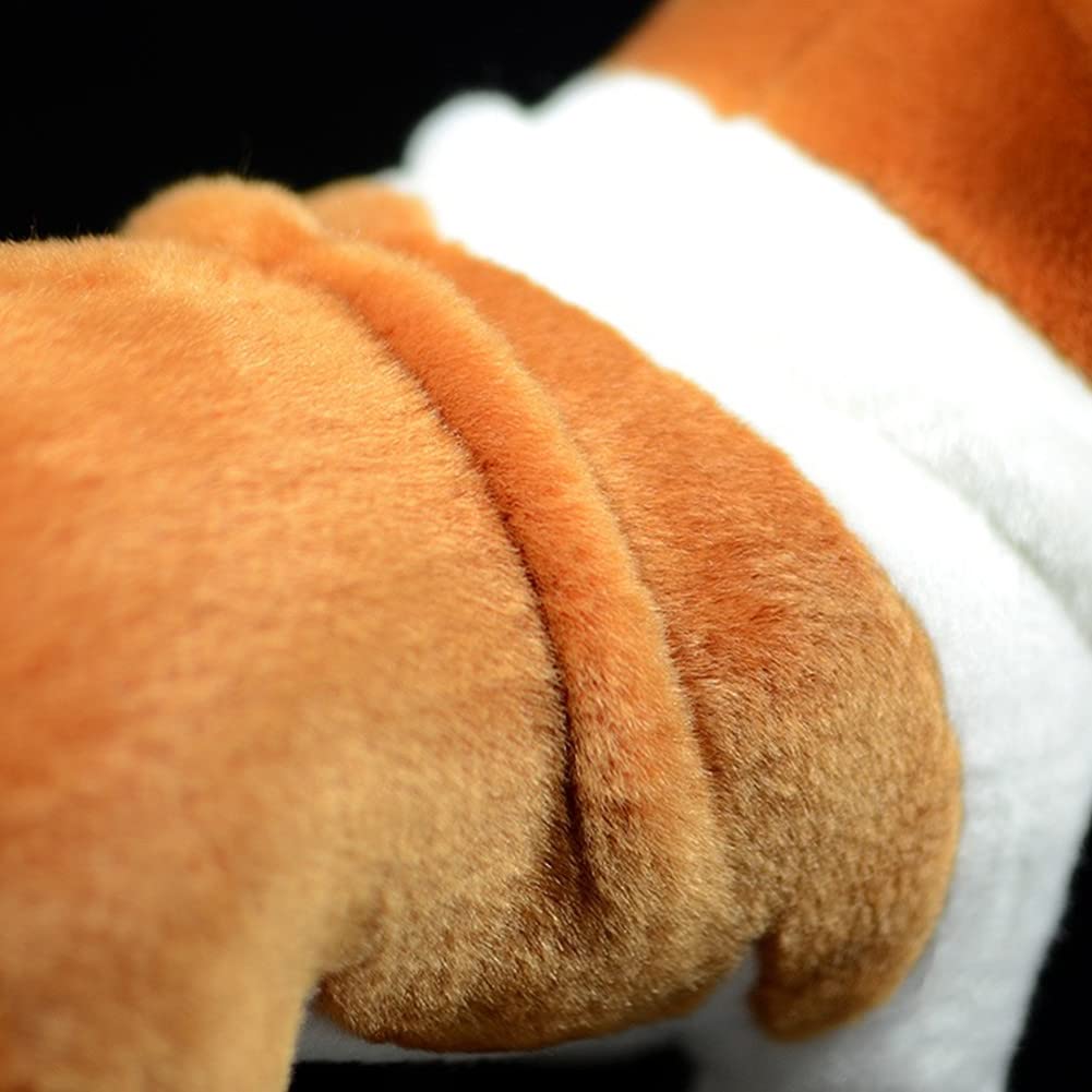 Tiny Heart Simulation British Bulldog Puppy Stuffed Animal 10Inch, Soft British Bulldog Plush Toy Boys Girls Gifts Room Decor