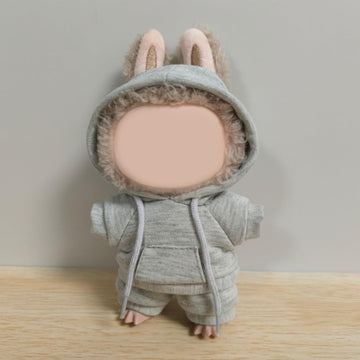 Doll Clothes for 17cm Dolls Clothing Outfit Casual Stylish Style Hoodies Clothes Set 17cm Doll Clothes No Doll (Grey)