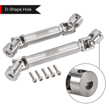 INJORA Drive Shaft D-Shaped Hole Stainless Steel Center Drive Shaft for Axial SCX24 JLU C10 Bronco 1/24 RC Crawler Upgrade Parts