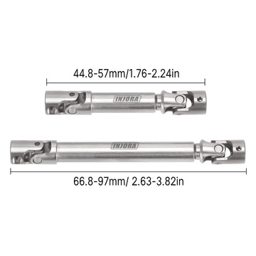 INJORA RC Drive Shaft Steel Stainless Steel Front Rear Center Shaft for SCX24 Gladiator Dodge Power Wagon Axial Upgrade Parts, 2