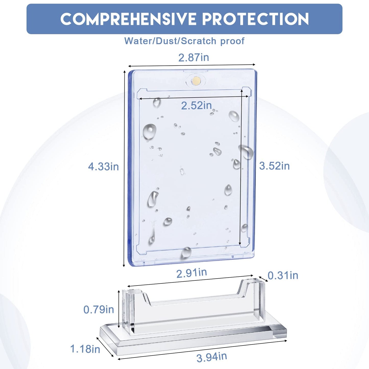 Magnetic Card Holders For Trading Protector, 35 Pt Baseball Card Protector, Acrylic Hard Sleeves Case For Baseball Football Spor