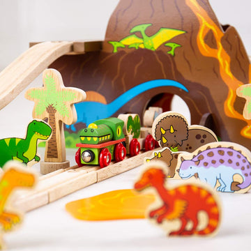 Bigjigs Rail, Dinosaur Wooden Train Set (49Pc), Wooden Toys, Train Sets, Dinosaur Toys, Bigjigs Train Sets, Dinosaur Track, Wooden Train Sets, Trains For Kids