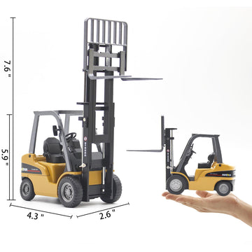 Dollox Die-Cast Forklift Truck Toys 1/50 Scale Metal Engineering Vehicle Fork Truck High Detail Construction Vehicles Model Coll