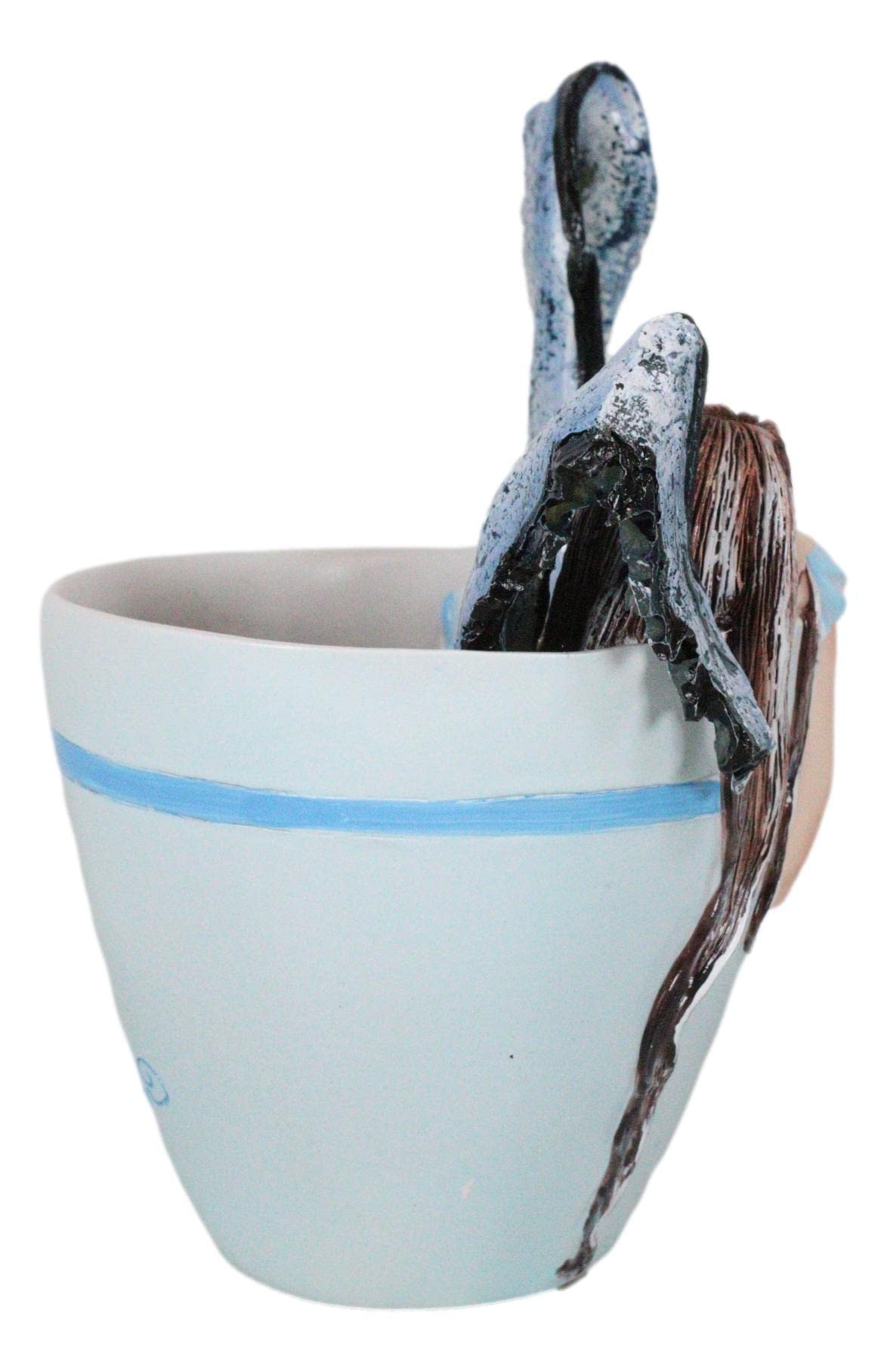 Ebros Gift Amy Brown Teacup Latte Coffee Drunk Fairy Figurine Fantasy Mythical Faery Magic Watercolor Collectible Decor Statue G