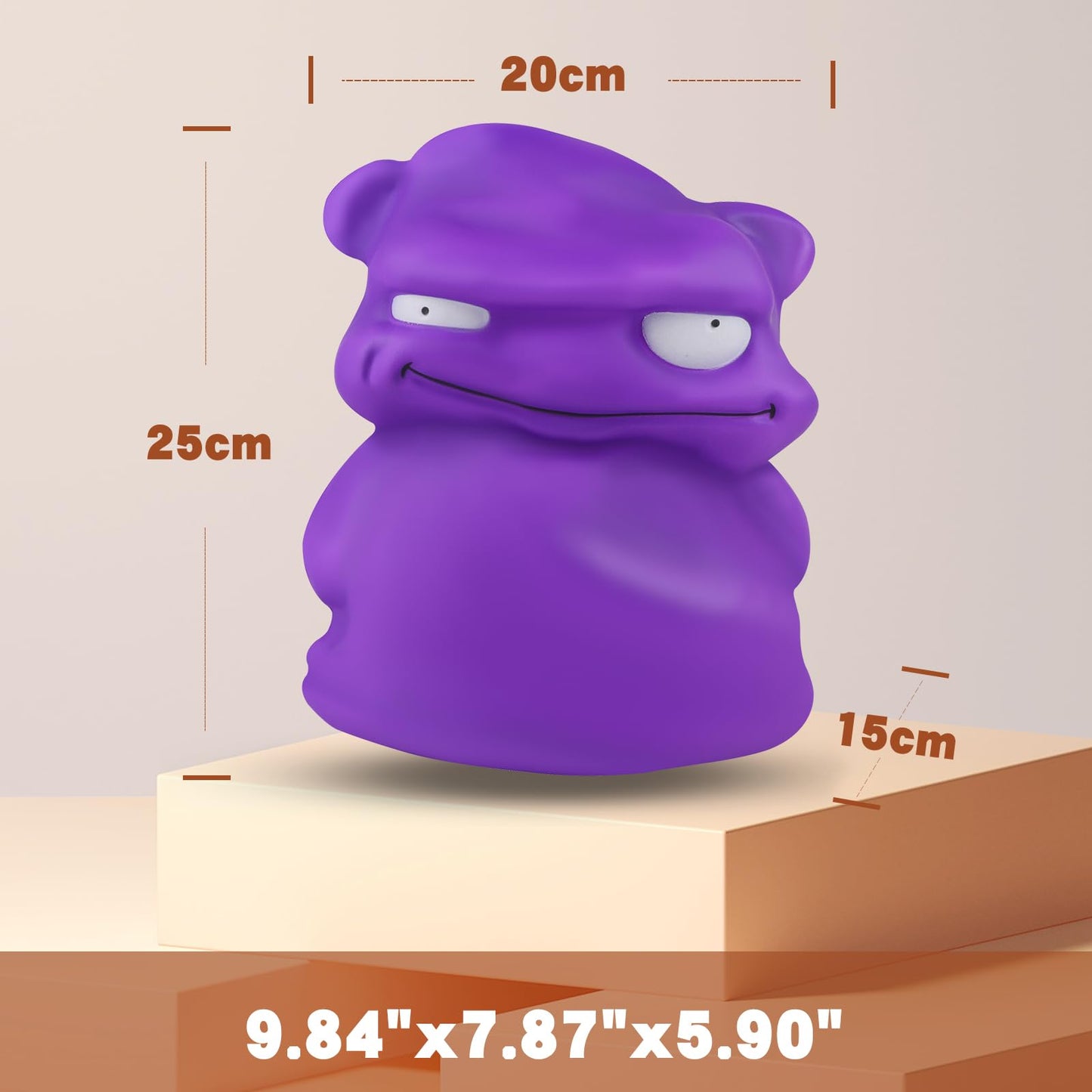 Anboor 9.8Inches Jumbo Squishies Purple Monster Toy Kawaii Gaint Soft Animal Toy Slow Rising Scented Squishys Stress Relief Sque