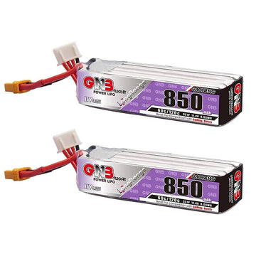 GAONENG 2pcs GNB LiPo Battery 850mAh 3S 11.4V HV 60C 120C Long Range XT30 Connector Long Type for Cinewhoop Mini Micro FPV Frees