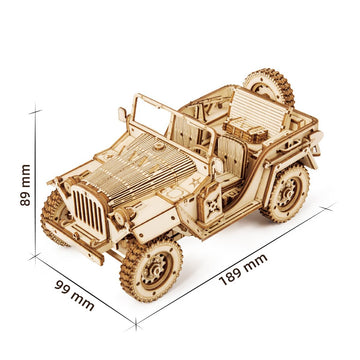 RoWood Model car Kit to Build, 3D Wooden Puzzle for Adults & Teens, DIY Scale Mechanical Vehicle Model Craft Kits - Army SUV
